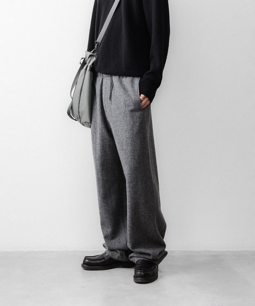 【ssstein】 W/CA FLEECE TWIST PANTS - GREY