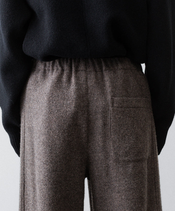 【ssstein】WOOL/CASHMERE FLEECE EASY TWIST TROUSERS - GREY BROWN