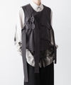 【UJOH】BIG POCKET W BELTED VEST - STEEL GRAY