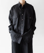 画像をギャラリービューアに読み込む, INTÉRIM インテリムのHIGH COUNT LINEN CLOTH HYPER BIG GATHER SHIRTのBLACK 公式通販サイトsession福岡セレクトショップ
