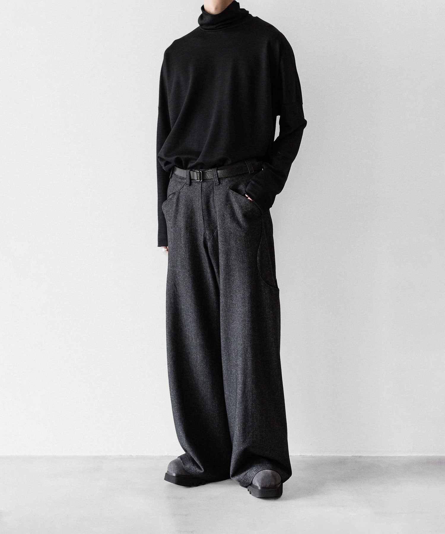 OPPOSE DUALITY オポーズデュアリティの6 POCKET SUB ONG WOOL TROUSERSのBLACK公式通販サイトsession福岡セレクトショップ