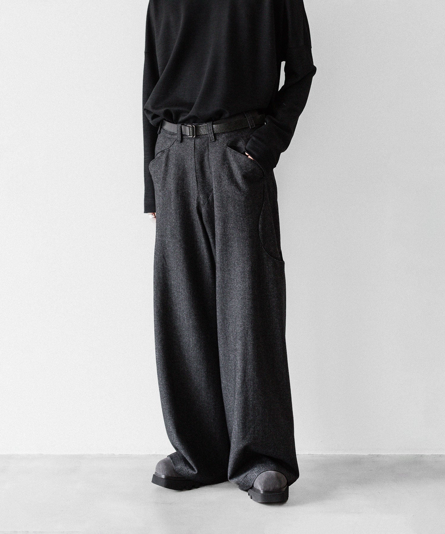 OPPOSE DUALITY オポーズデュアリティの6 POCKET SUB ONG WOOL TROUSERSのBLACK公式通販サイトsession福岡セレクトショップ