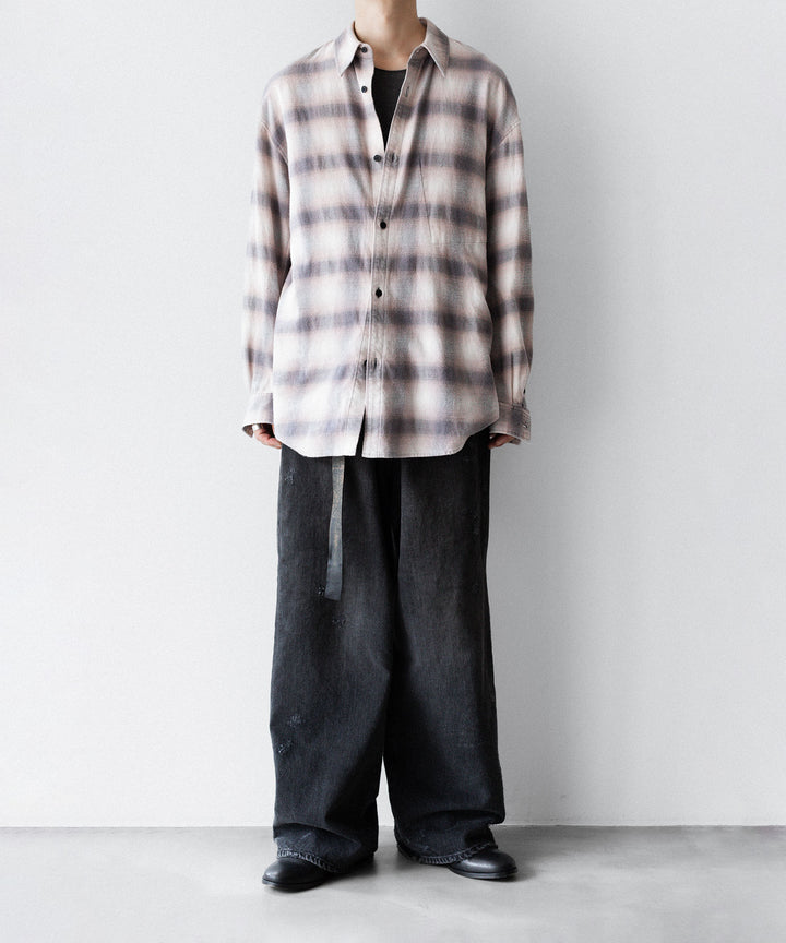【 VEIN 】ORGANIC COTTON OMBRE CHECK L/S SHIRT - C.GRAY公式通販サイトsession福岡セレクトショップ