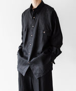 画像をギャラリービューアに読み込む, INTÉRIM インテリムのHIGH COUNT LINEN CLOTH HYPER BIG GATHER SHIRTのBLACK 公式通販サイトsession福岡セレクトショップ
