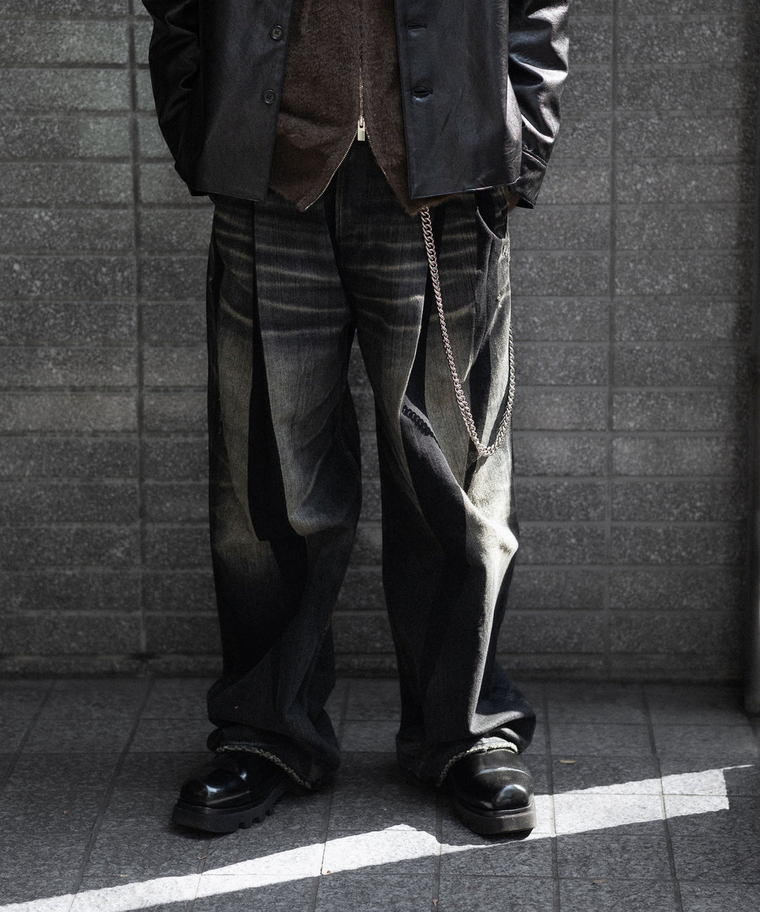 【SUBLATIONS】2TUCK WIDE DENIM PANTS "ENTASIS MK-Ⅱ" - USED BLACK