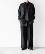 画像をギャラリービューアに読み込む, INTÉRIM インテリムのHIGH COUNT LINEN CLOTH HYPER BIG GATHER SHIRTのBLACK 公式通販サイトsession福岡セレクトショップ
