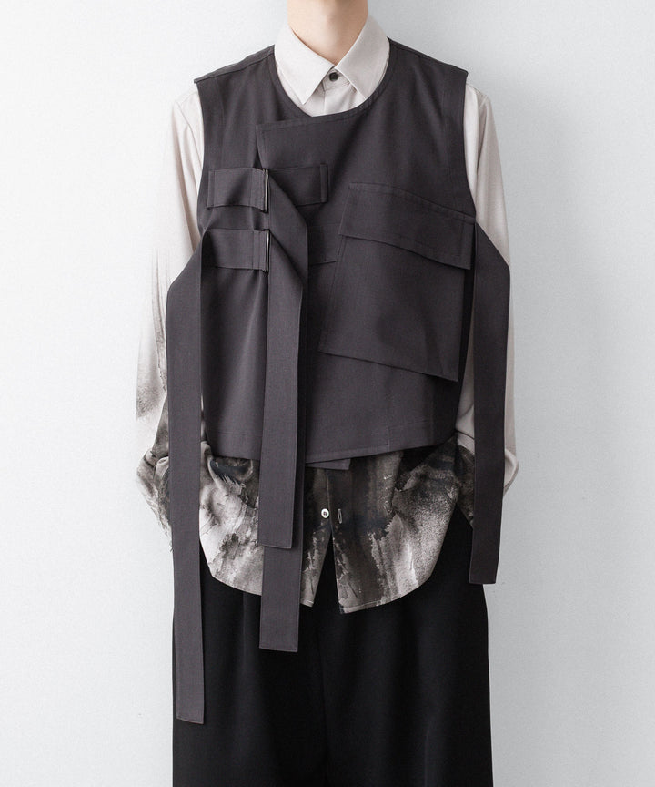 UJOH - ウジョーのBIG POCKET W BELTED VESTのSTEEL GRY公式通販サイトsession福岡セレクトショップ