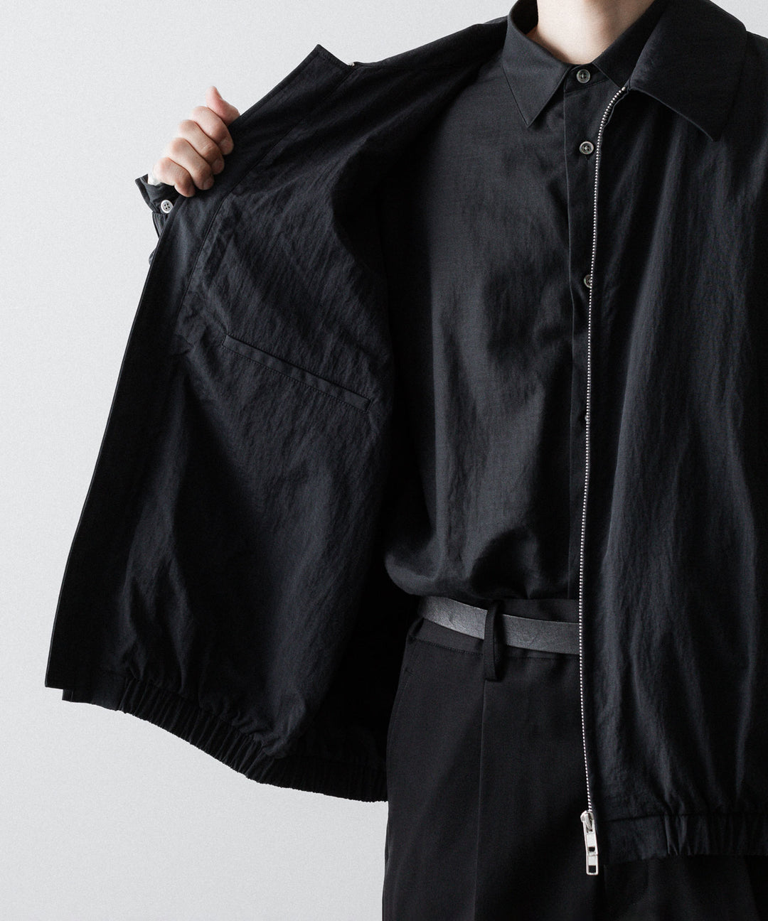 ssstein(シュタイン)のRECYCLED NYLON OVERSIZED ZIP JACKET -  BLACKの公式通販サイトsession福岡セレクトショップ