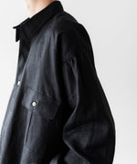 画像をギャラリービューアに読み込む, INTÉRIM インテリムのHIGH COUNT LINEN CLOTH HYPER BIG GATHER SHIRTのBLACK 公式通販サイトsession福岡セレクトショップ
