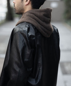 CODA / コーダ】BLACK SYNTHETIC LEATHER CUT OUT TIERED JACKET