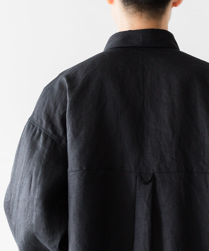 INTÉRIM インテリムのHIGH COUNT LINEN CLOTH HYPER BIG GATHER SHIRTのBLACK 公式通販サイトsession福岡セレクトショップ