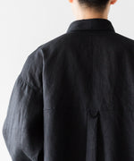 画像をギャラリービューアに読み込む, INTÉRIM インテリムのHIGH COUNT LINEN CLOTH HYPER BIG GATHER SHIRTのBLACK 公式通販サイトsession福岡セレクトショップ
