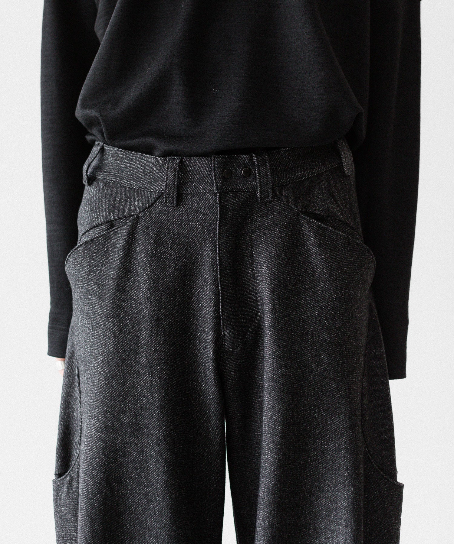 OPPOSE DUALITY オポーズデュアリティの6 POCKET SUB ONG WOOL TROUSERSのBLACK公式通販サイトsession福岡セレクトショップ