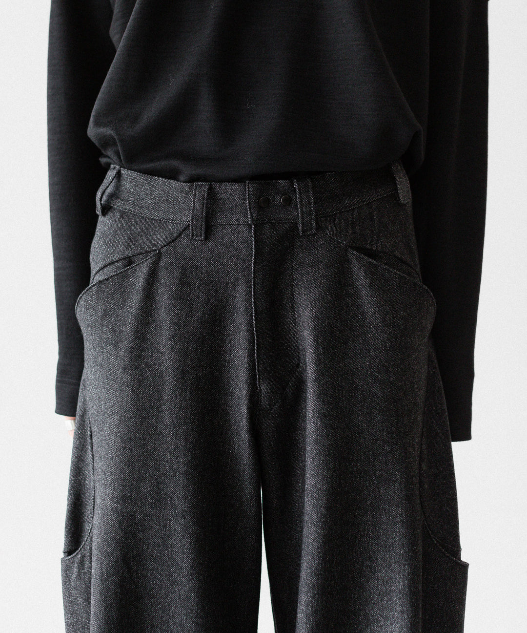 OPPOSE DUALITY オポーズデュアリティの6 POCKET SUB ONG WOOL TROUSERSのBLACK公式通販サイトsession福岡セレクトショップ