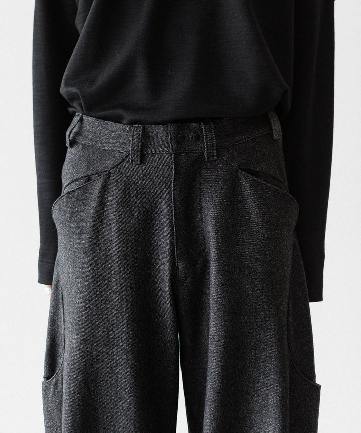 OPPOSE DUALITY オポーズデュアリティの6 POCKET SUB ONG WOOL TROUSERSのBLACK公式通販サイトsession福岡セレクトショップ