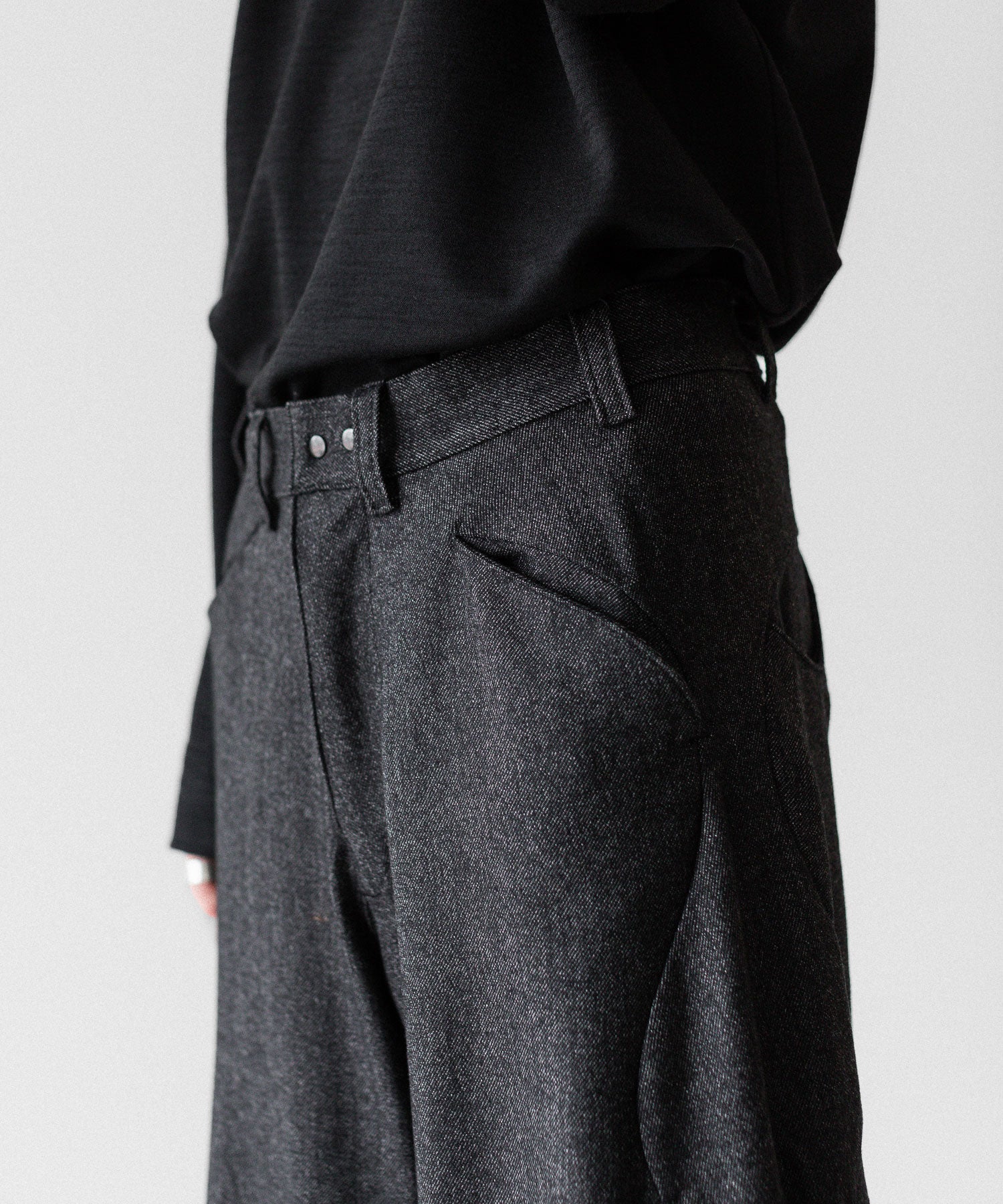 OPPOSE DUALITY オポーズデュアリティの6 POCKET SUB ONG WOOL TROUSERSのBLACK公式通販サイトsession福岡セレクトショップ