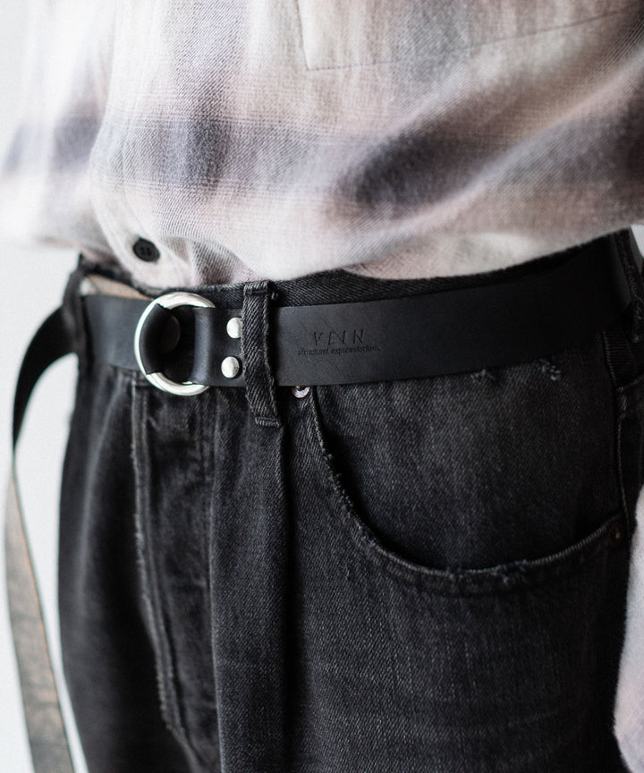 VEIN ヴェインのGUIDI LEATHER DOUBLE RING  BELT - BLACKの公式通販サイトsession福岡セレクトショップ