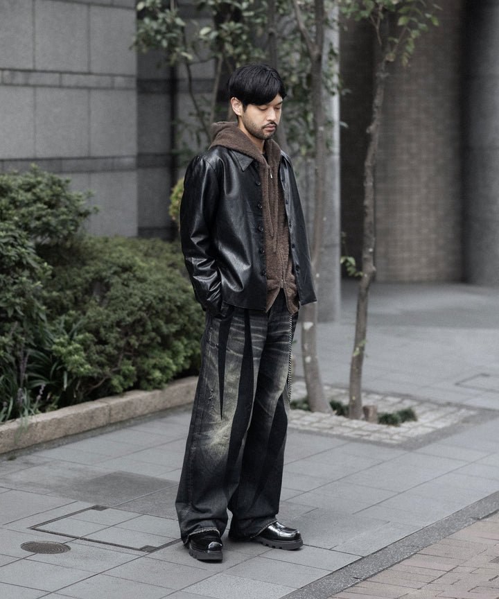 【SUBLATIONS】2TUCK WIDE DENIM PANTS "ENTASIS MK-Ⅱ" - USED BLACK