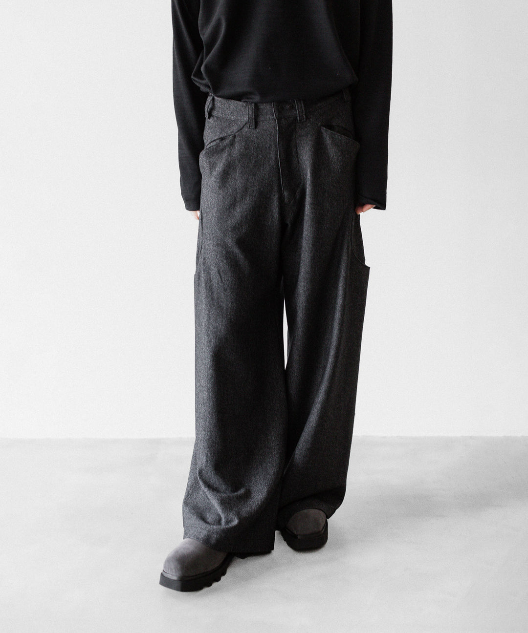 OPPOSE DUALITY オポーズデュアリティの6 POCKET SUB ONG WOOL TROUSERSのBLACK公式通販サイトsession福岡セレクトショップ