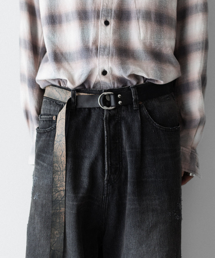 VEIN ヴェインのGUIDI LEATHER DOUBLE RING  BELT - BLACKの公式通販サイトsession福岡セレクトショップ