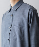 画像をギャラリービューアに読み込む, ssstein(シュタイン)のEXTRA FINE WOOL OVERSIZED PLACKET SHIRT - BLUEの公式通販サイトsession福岡セレクトショップ
