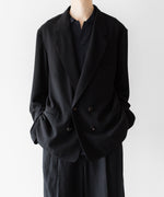 画像をギャラリービューアに読み込む, INTÉRIM - インテリムのWOOL CREPE SABLE VOILE DEADSTOCK FABRIC PIPING DOUBLE JACKETのBLACK公式通販サイトsession福岡セレクトショップ
