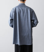 画像をギャラリービューアに読み込む, ssstein(シュタイン)のEXTRA FINE WOOL OVERSIZED PLACKET SHIRT - BLUEの公式通販サイトsession福岡セレクトショップ
