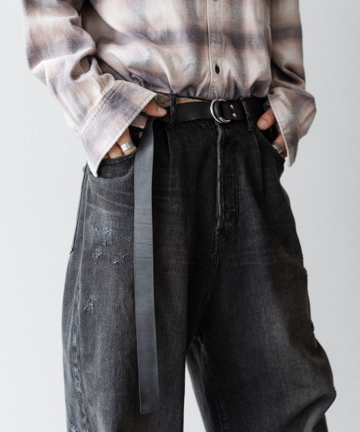 VEIN ヴェインのGUIDI LEATHER DOUBLE RING  BELT - BLACKの公式通販サイトsession福岡セレクトショップ