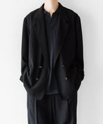 画像をギャラリービューアに読み込む, INTÉRIM - インテリムのWOOL CREPE SABLE VOILE DEADSTOCK FABRIC PIPING DOUBLE JACKETのBLACK公式通販サイトsession福岡セレクトショップ
