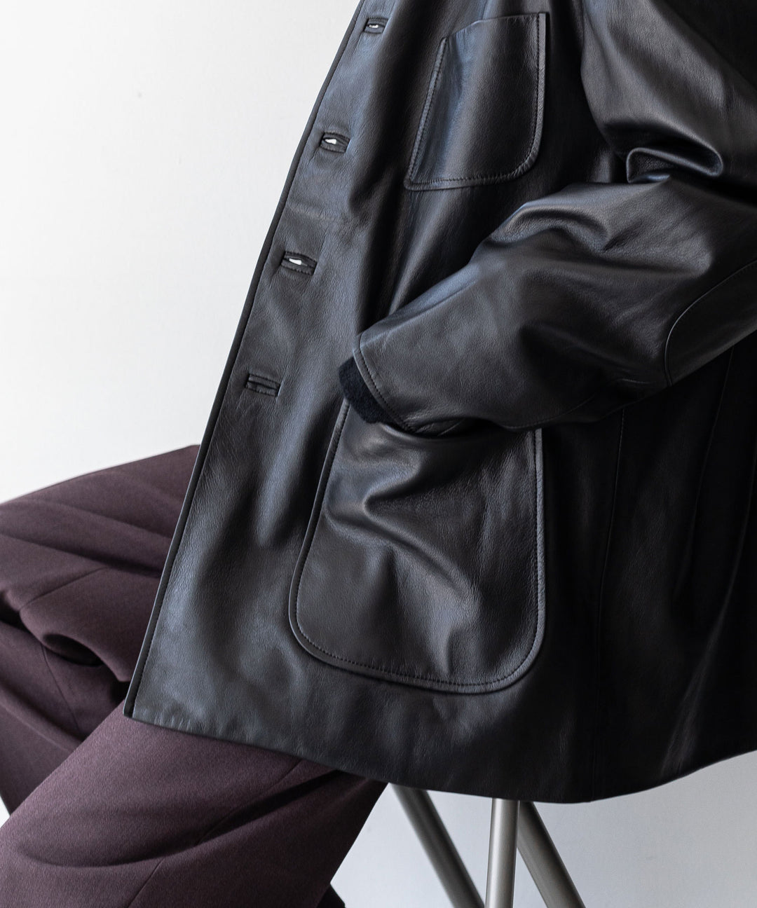 【INTÉRIM】インテリムのフォレスティエール LIMITED ITALY LAMBSKIN LEATHER FORESTIERE - BLACK