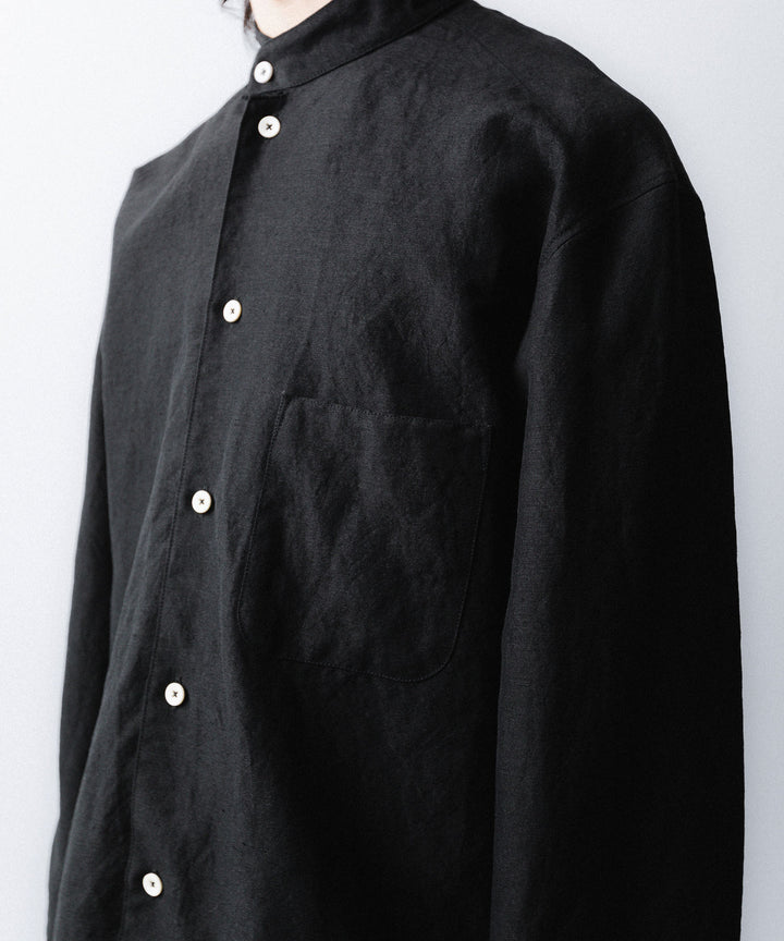 phebus- フィーバスのWOOL LINEN SHIRTのBLACK公式通販サイトsession福岡セレクトショップ