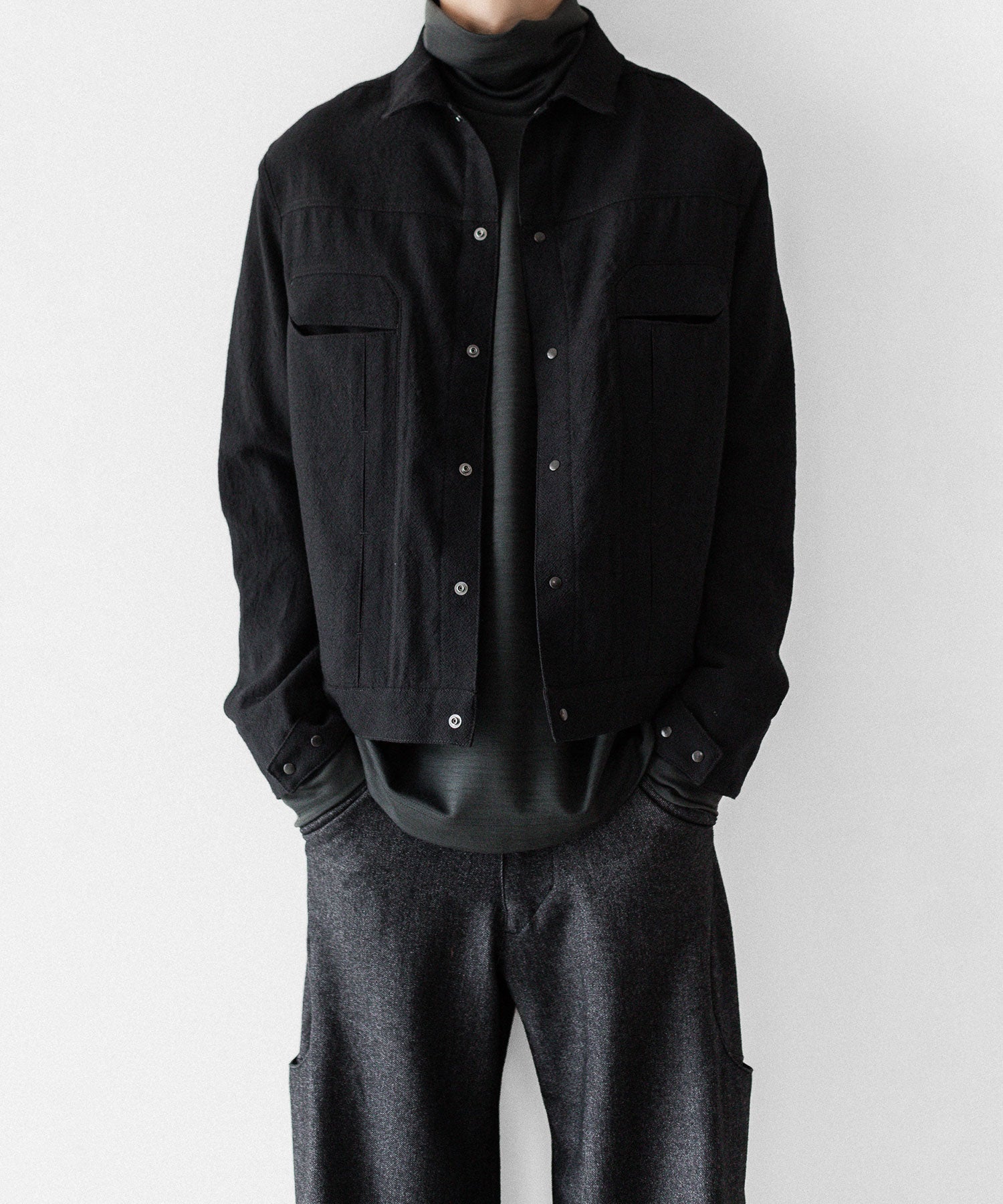 OPPOSE DUALITY オポーズデュアリティの６POCKET PANEL WOOL JACKETのBLACK公式通販サイトsession福岡セレクトショップ