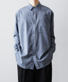 【ssstein】EXTRA FINE WOOL OVERSIZED PLACKET SHIRT - BLUE