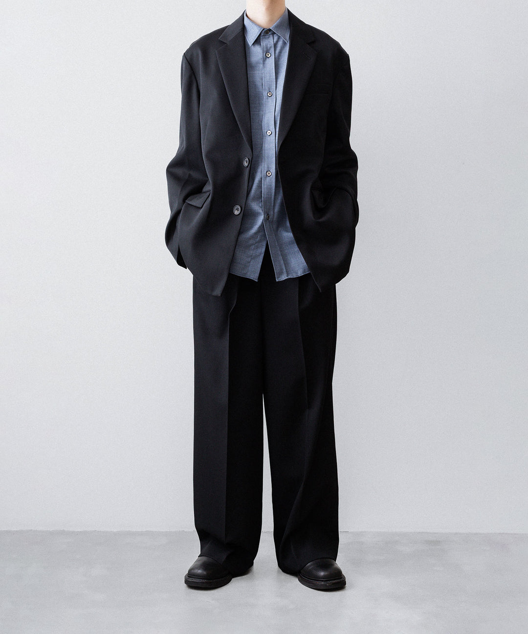 ssstein(シュタイン)のEXTRA FINE WOOL OVERSIZED PLACKET SHIRT - BLUEの公式通販サイトsession福岡セレクトショップ