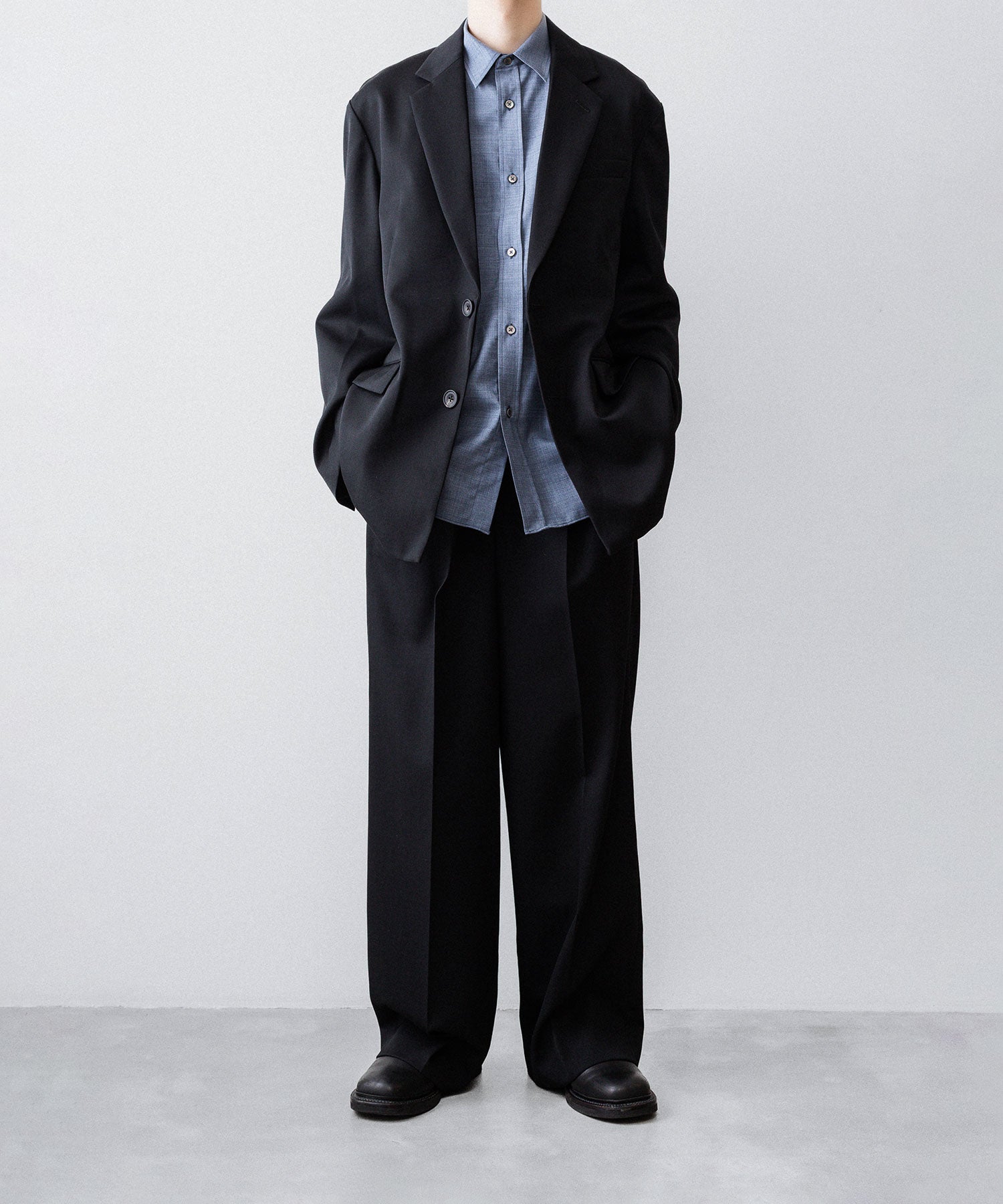 ssstein(シュタイン)のOVERSIZED SINGLE BREASTED JACKET (2/60 WOOL GABARDINE) - BLACKの公式通販サイトsession福岡セレクトショップ