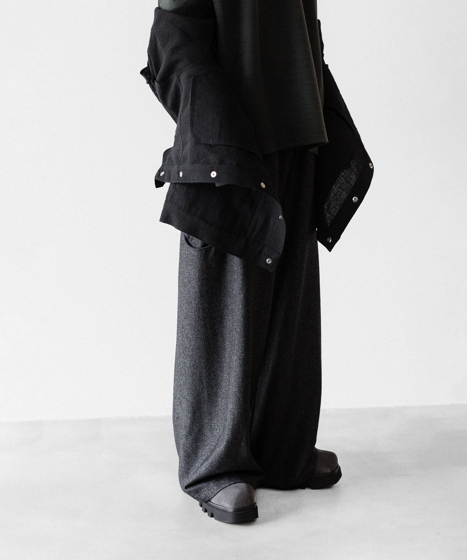 OPPOSE DUALITY オポーズデュアリティの6 POCKET SUB ONG WOOL TROUSERSのBLACK公式通販サイトsession福岡セレクトショップ