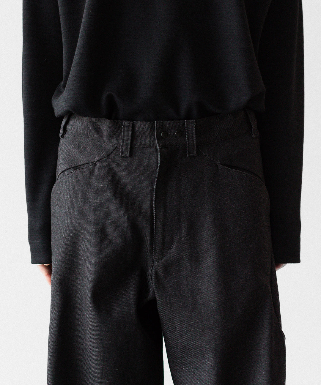 OPPOSE DUALITY オポーズデュアリティの6 POCKET SUB ONG DENIM TROUSERSのBLACK GRAY公式通販サイトsession福岡セレクトショップ
