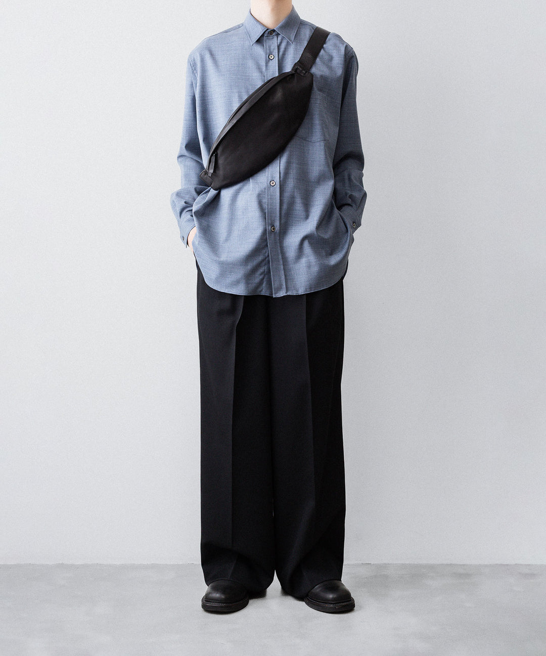 ssstein(シュタイン)のEXTRA FINE WOOL OVERSIZED PLACKET SHIRT - BLUEの公式通販サイトsession福岡セレクトショップ