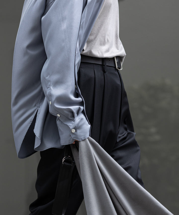 stein(シュタイン)の23AWコレクションBELTLESS WIDE TROUSERSのBLACK