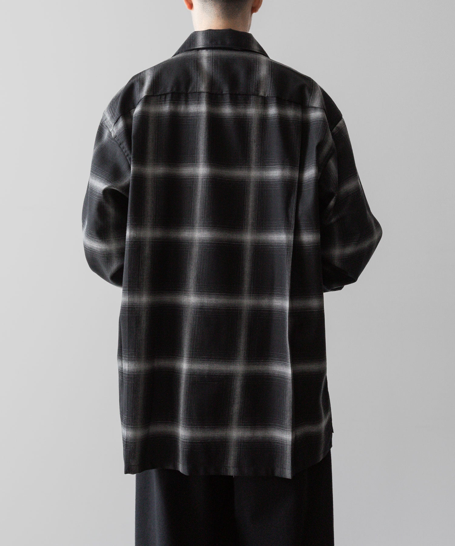 INTÉRIM(インテリム)のBIG OMBRAY WOOL CHECK 60s OPEN COLLAR SHIRT - MONO OMBRAYの公式通販サイトsession福岡セレクトショップ