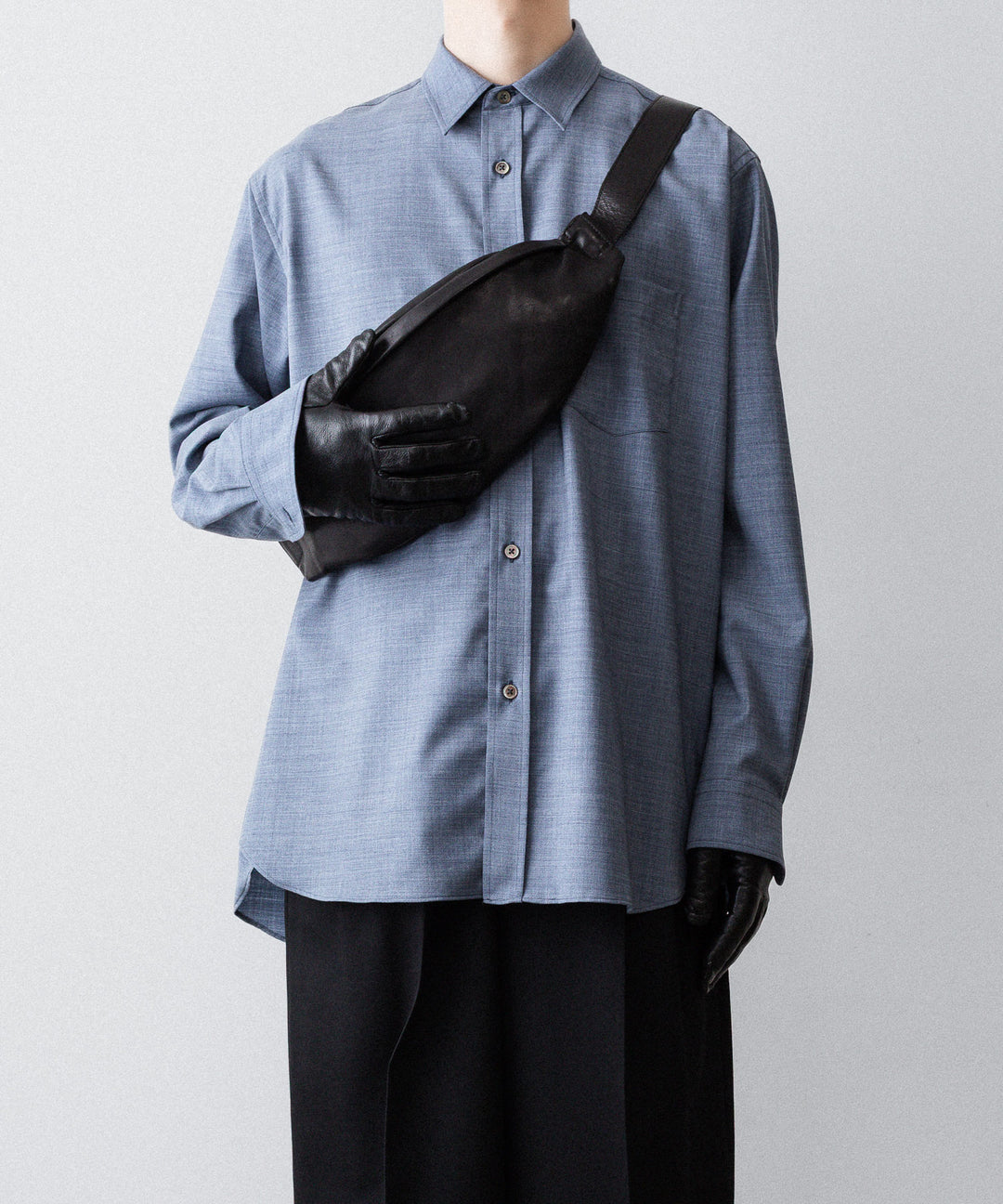 ssstein(シュタイン)のEXTRA FINE WOOL OVERSIZED PLACKET SHIRT - BLUEの公式通販サイトsession福岡セレクトショップ