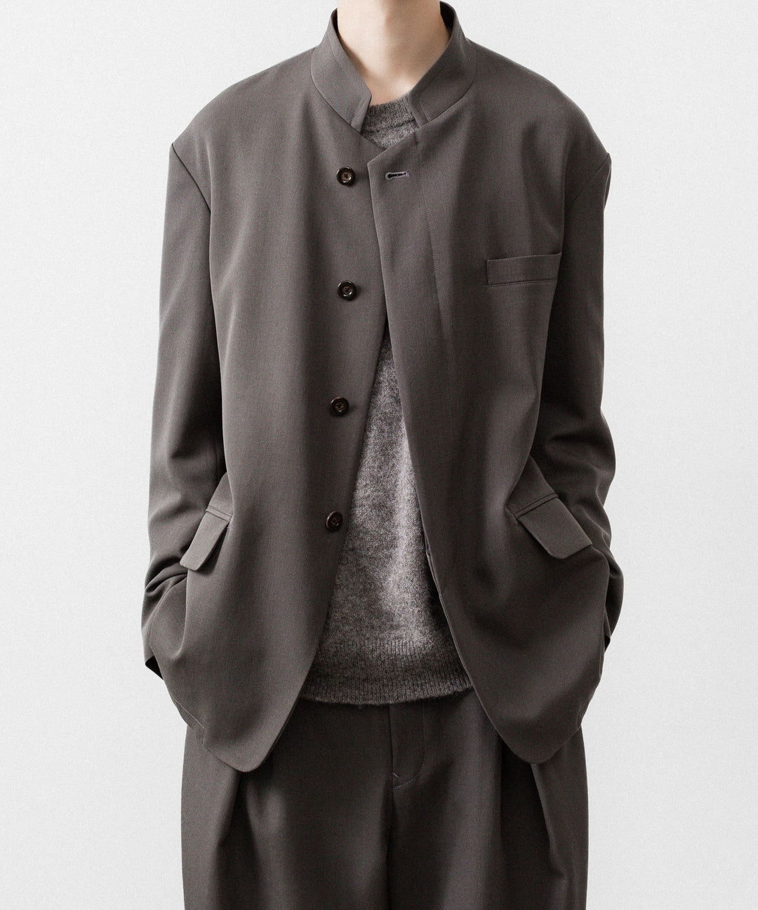 UJOH ウジョーのSTAND COLLAR FLY JKTのOLIVE GRAY公式通販サイトsession福岡セレクトショップ