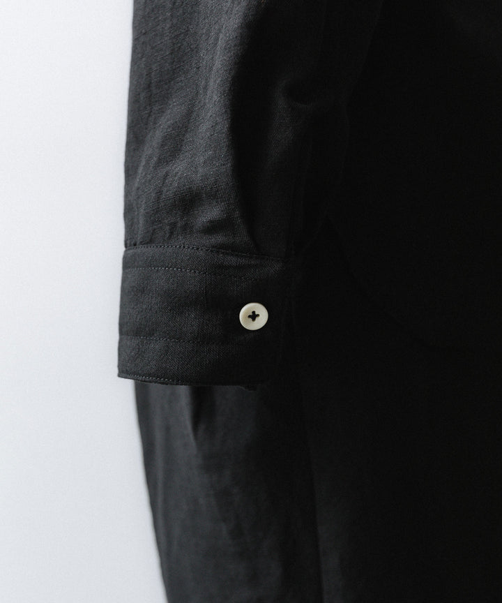 phebus- フィーバスのWOOL LINEN SHIRTのBLACK公式通販サイトsession福岡セレクトショップ