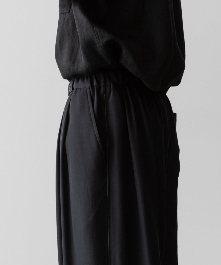 ANTHEM Aアンセムエー のSILKY VISCOSE 2TUCK FLARE EASY PANTS - BLACKの公式通販サイトsession福岡セレクトショップ