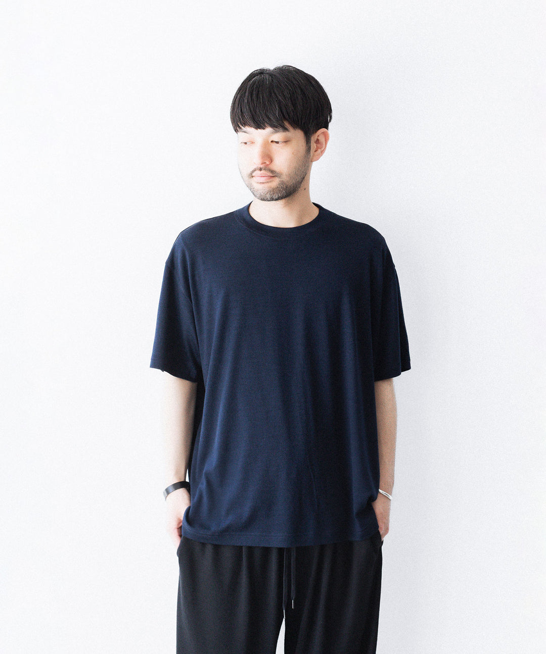 WWW - WRAPINKNOT wool wearのS/S WIDE FIT T-SHIRTのNAVY公式通販サイトsession福岡セレクトショップ