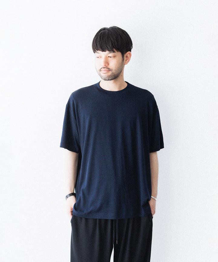 WWW - WRAPINKNOT wool wearのS/S WIDE FIT T-SHIRTのNAVY公式通販サイトsession福岡セレクトショップ