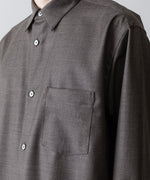 画像をギャラリービューアに読み込む, ssstein(シュタイン)のEXTRA FINE WOOL OVERSIZED REGULAR COLLAR SHIRT - BROWN GREYの公式通販サイトsession福岡セレクトショップ
