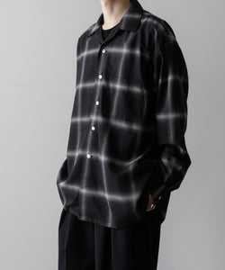 INTÉRIM(インテリム)のBIG OMBRAY WOOL CHECK 60s OPEN COLLAR SHIRT - MONO OMBRAYの公式通販サイトsession福岡セレクトショップ