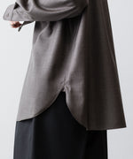 画像をギャラリービューアに読み込む, ssstein(シュタイン)のEXTRA FINE WOOL OVERSIZED REGULAR COLLAR SHIRT - BROWN GREYの公式通販サイトsession福岡セレクトショップ
