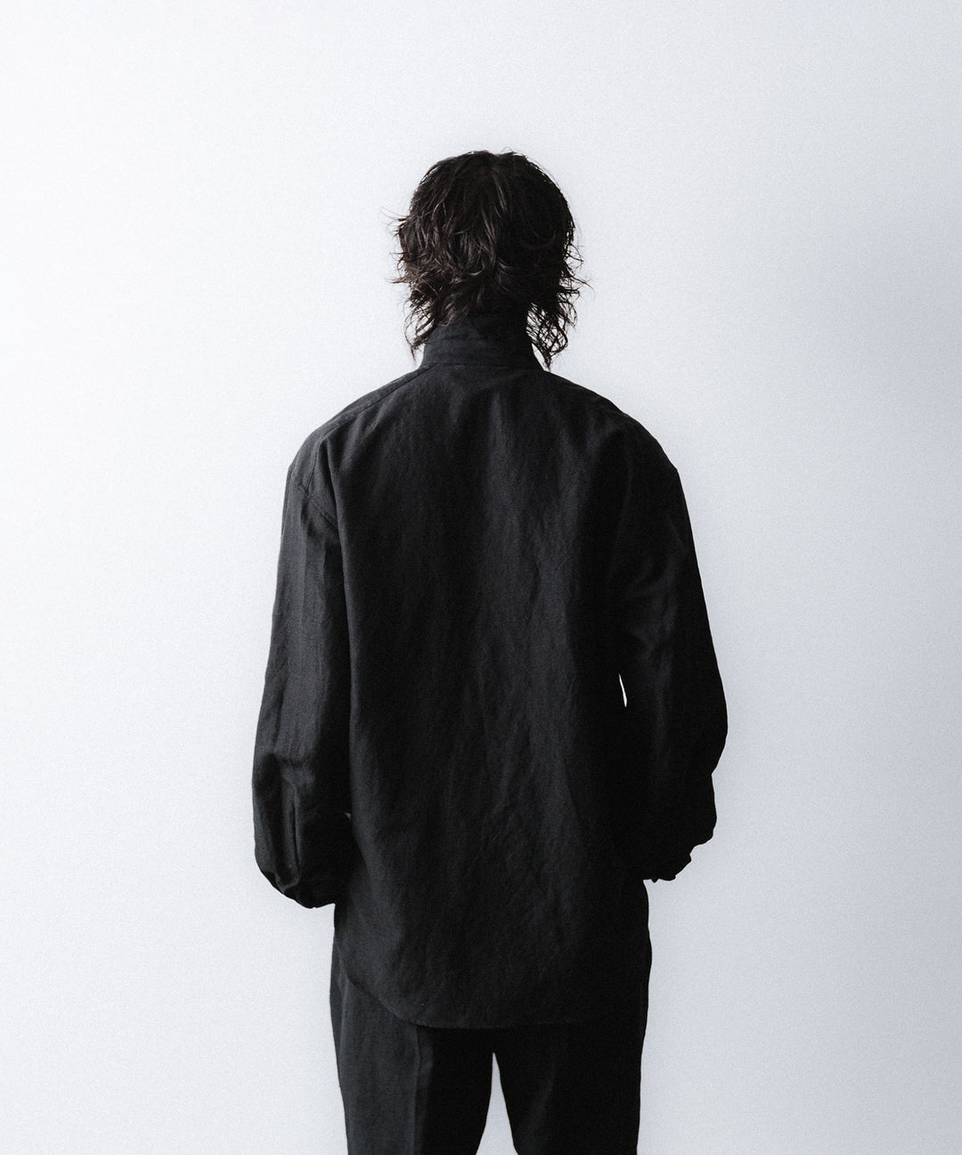 phebus- フィーバスのWOOL LINEN SHIRTのBLACK公式通販サイトsession福岡セレクトショップ